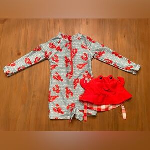 Tommy Bahama baby boy 24month lobster swimsuit and matching hat